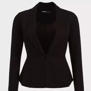 NWT Torrid Studio Luxe Ponte Peplum Blazer, Black, Size 2 (18-20)